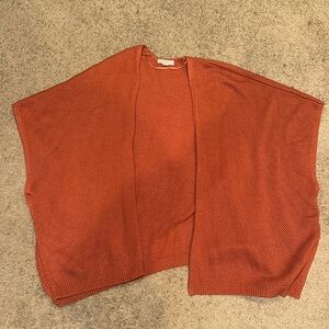 Women's Orange Poncho Sweater